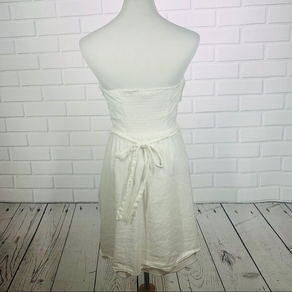 Express White Strapless Tie-Waist Dress - Size 8 - Picture 6 of 15